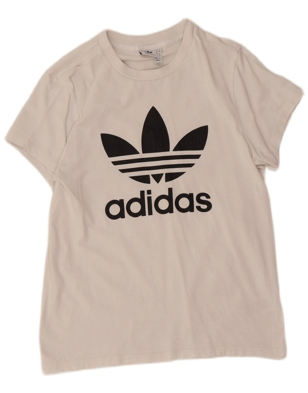 Damska koszulka graficzna Adidas Top UK 8 Small White Cotton