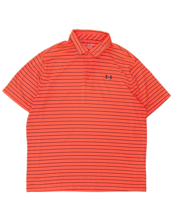 Męska koszulka polo Under Armour XL, poliester w pomarańczowe paski