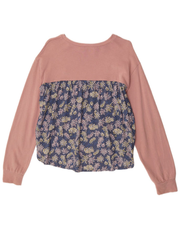 Bluza dziewczęca Benetton 13-14 lat 3XL Różowa bawełniana w kwiaty