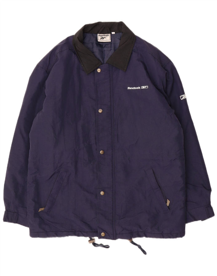 REEBOK Męska kurtka wiatrówka o luźnym kroju UK 36, mała, granatowa, nylonowa