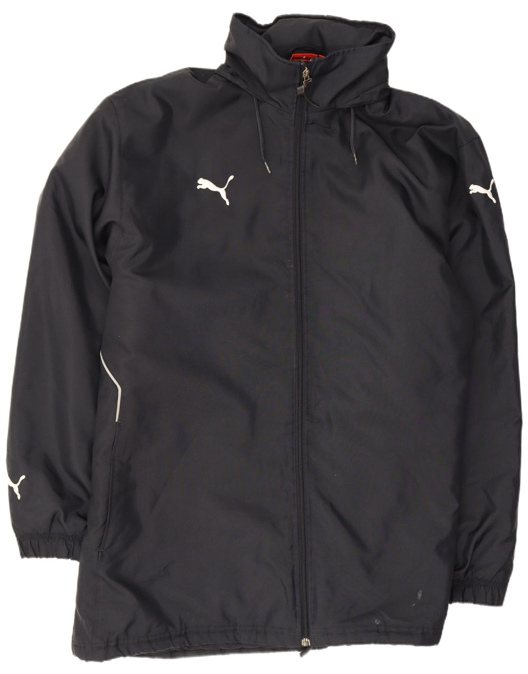 Męski płaszcz przeciwdeszczowy Puma z kapturem UK 42 XL, granatowy, poliester