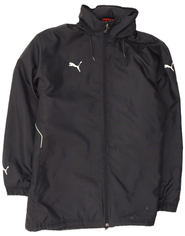 Męski płaszcz przeciwdeszczowy Puma z kapturem UK 42 XL, granatowy, poliester