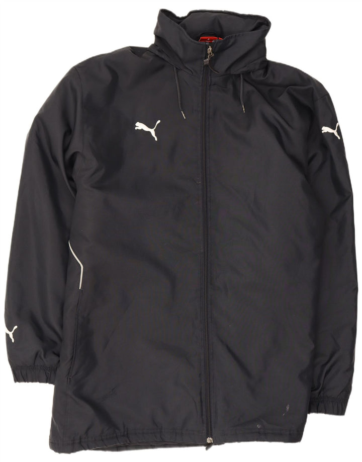 Męski płaszcz przeciwdeszczowy Puma z kapturem UK 42 XL, granatowy, poliester