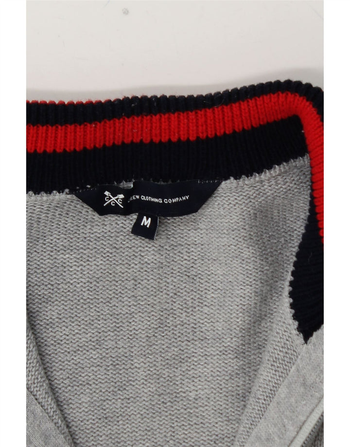 CREW CLOTHING Męski sweter rozpinany, średnioszary, bawełniany