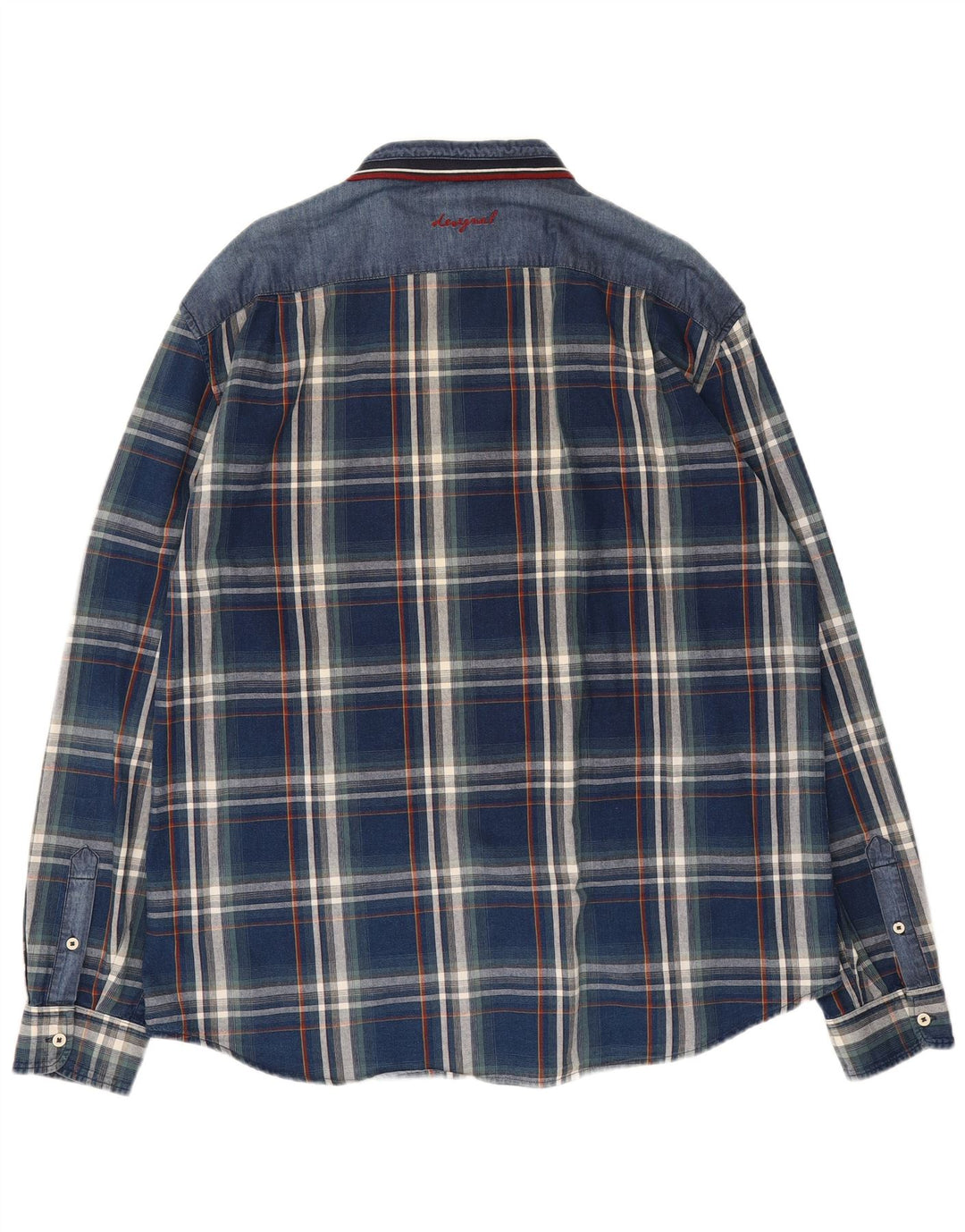 Koszula męska Desigual 2XL, bawełniana, granatowa w kratkę