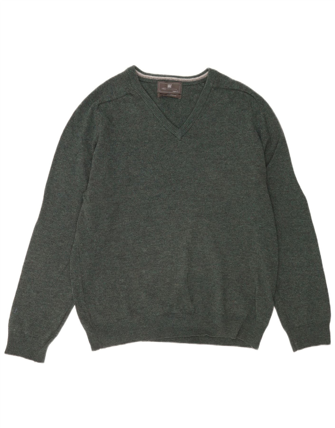 Marks & Spencer Damski sweter oversize z dekoltem w kształcie litery V, UK 16, duży zielony