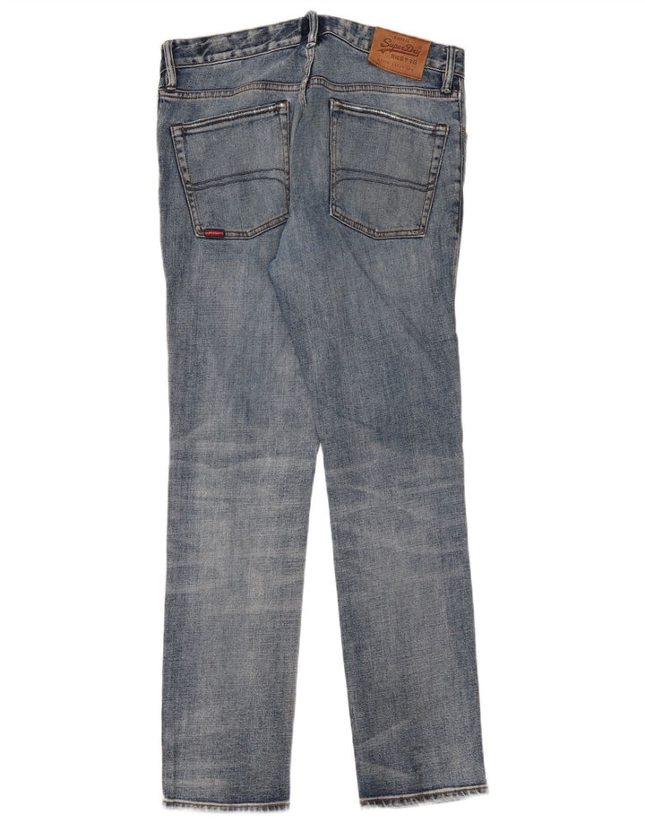 Męskie proste dżinsy Superdry w trudnej sytuacji W33 L32, niebieska bawełna