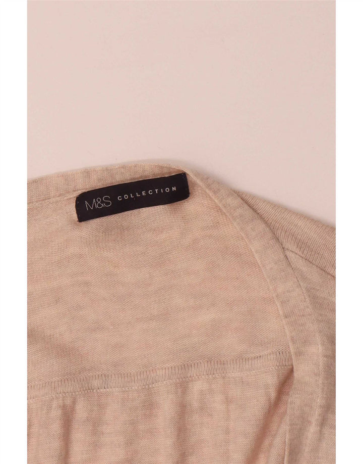 Marks & Spencer Damski sweter rozpinany UK 14 średni beż