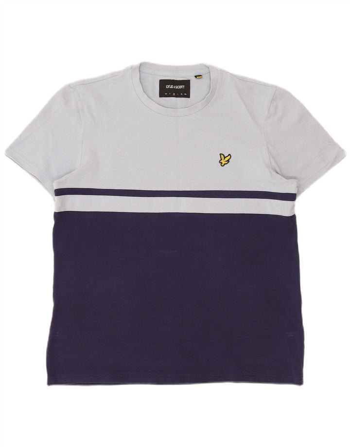 T-shirt męski Lyle & Scott, średni, granatowy, bawełniany blok kolorów