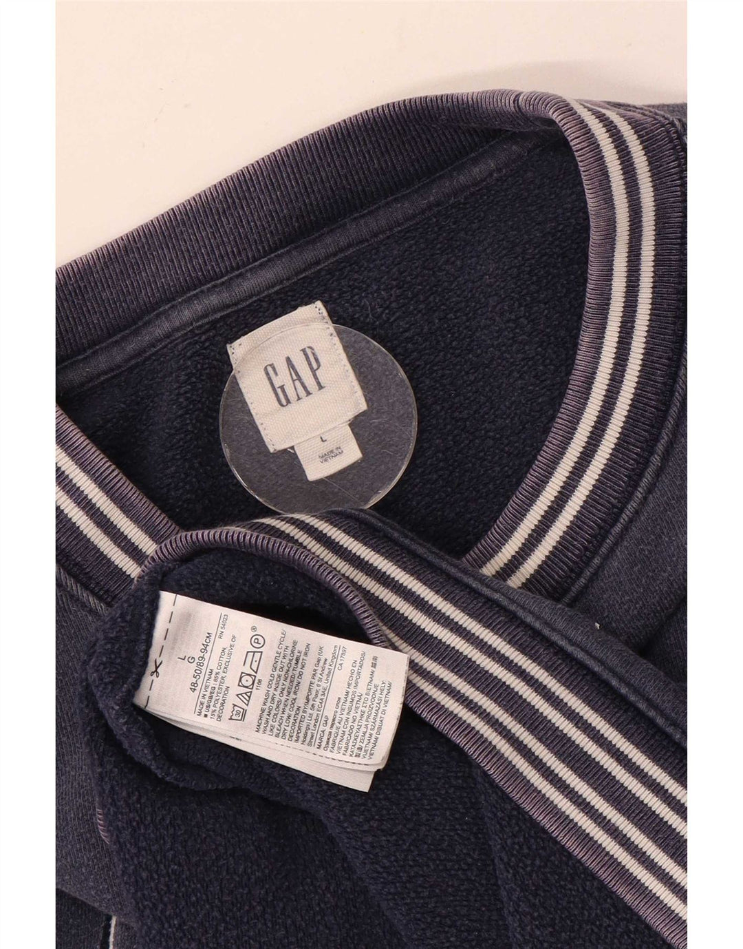 Męska bluza Gap z grafiką, duża, bawełniana w granatowe paski