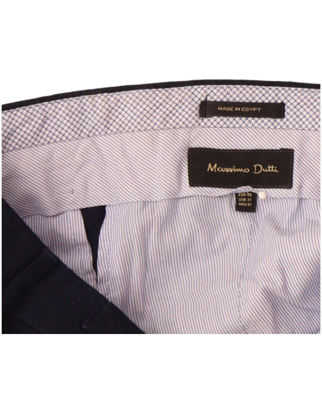 Męskie proste spodnie garniturowe MASSIMO DUTTI EU 40 Medium W31 L32 Granatowe