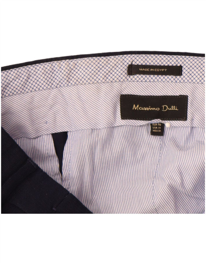 Męskie proste spodnie garniturowe MASSIMO DUTTI EU 40 Medium W31 L32 Granatowe