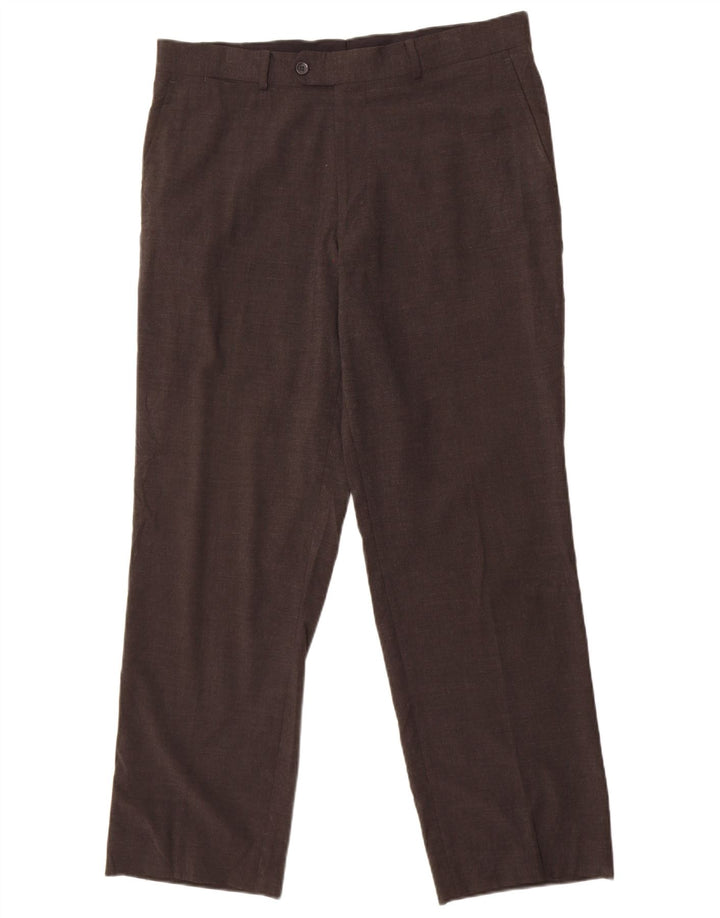 Męskie proste spodnie garniturowe Zara EU 46 XL W36 L29 Szary poliester