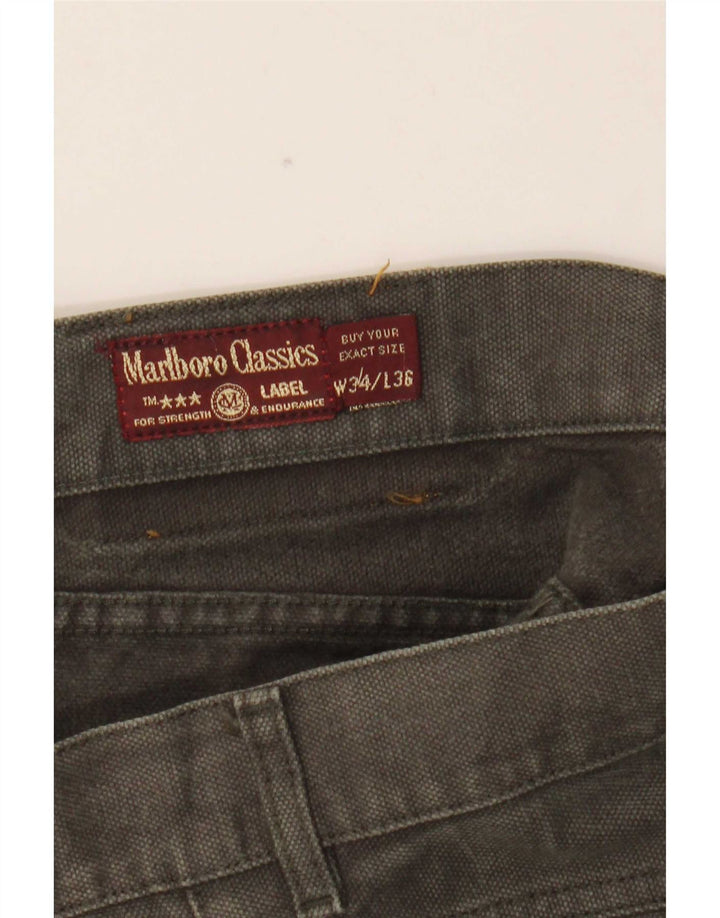 Marlboro Classics Męskie proste dżinsy W34 L32 Khaki Cotton