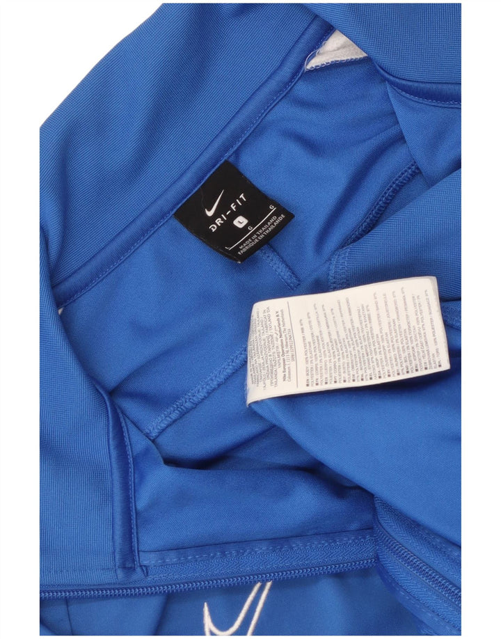 Męska kurtka dresowa Nike Dri Fit, duży niebieski poliester z blokami kolorów
