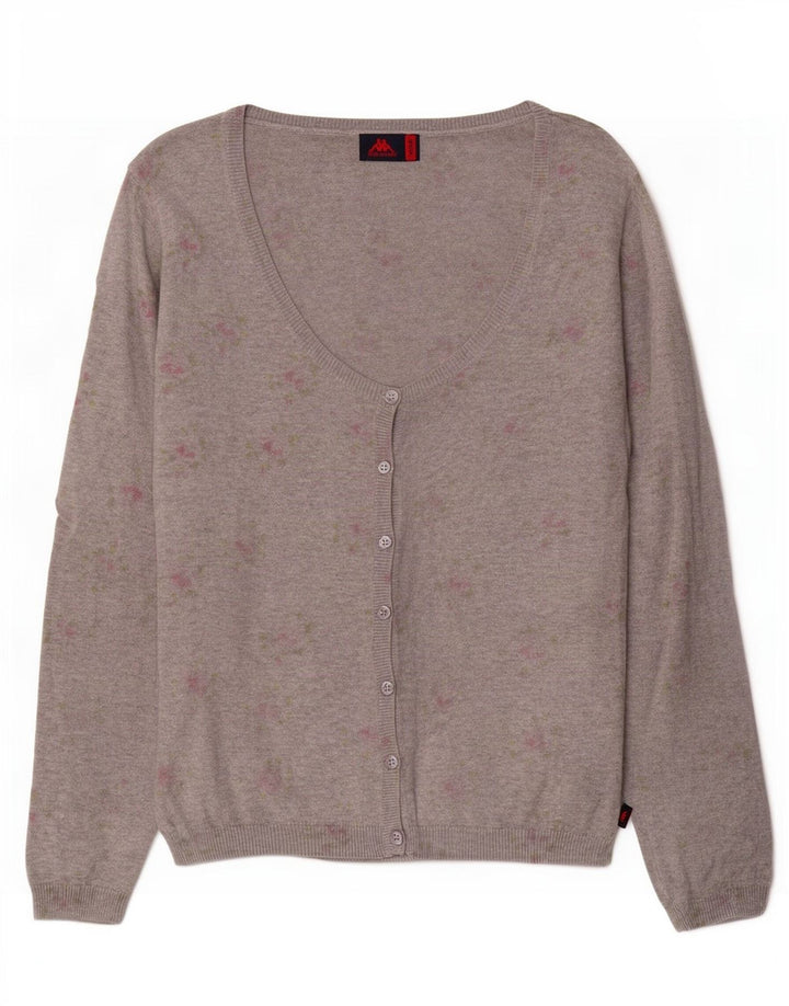 Damski sweter rozpinany Kappa z abstrakcyjnym wzorem UK 14 Średni szary bawełniany