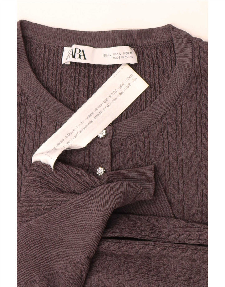 Sweter damski Zara Cardigan UK 16 Large, szara wiskoza
