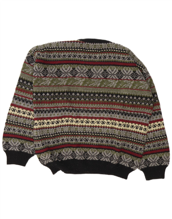 Męski sweter z okrągłym dekoltem Fryday, średni, wielobarwny, Fair Isle