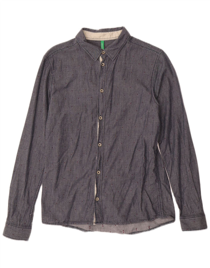 Koszula chłopięca BENETTON 13-14 lat 3XL, bawełniana, granatowa w cętki