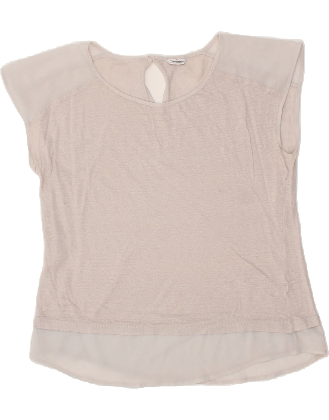 CALVIN KLEIN Womens T-Shirt Top UK 14 Medium Grey Vintage Calvin Klein and Second-Hand Calvin Klein from Messina Hembry 