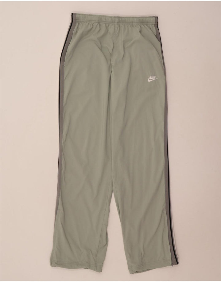 Męskie spodnie dresowe Nike, duże, zielone, nylonowe paski