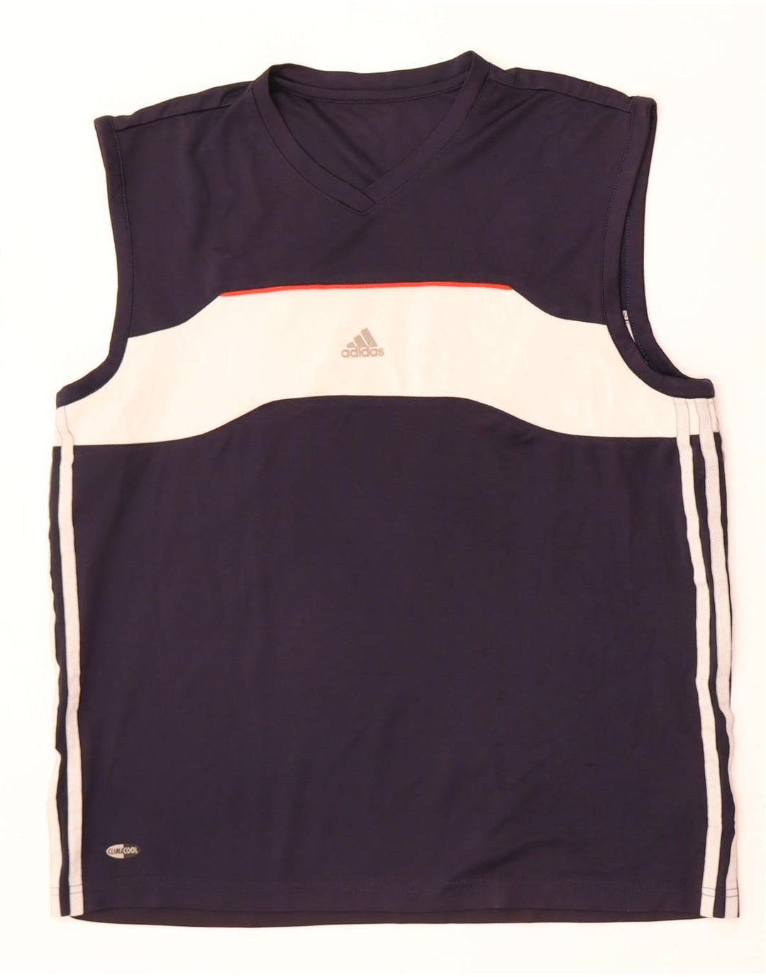 Adidas Męska kamizelka Climacool Top Średni granatowy poliester z blokami kolorów