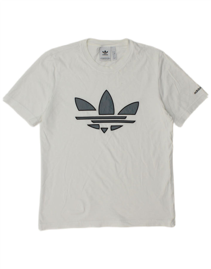 Męski T-shirt z grafiką ADIDAS, mały, biały