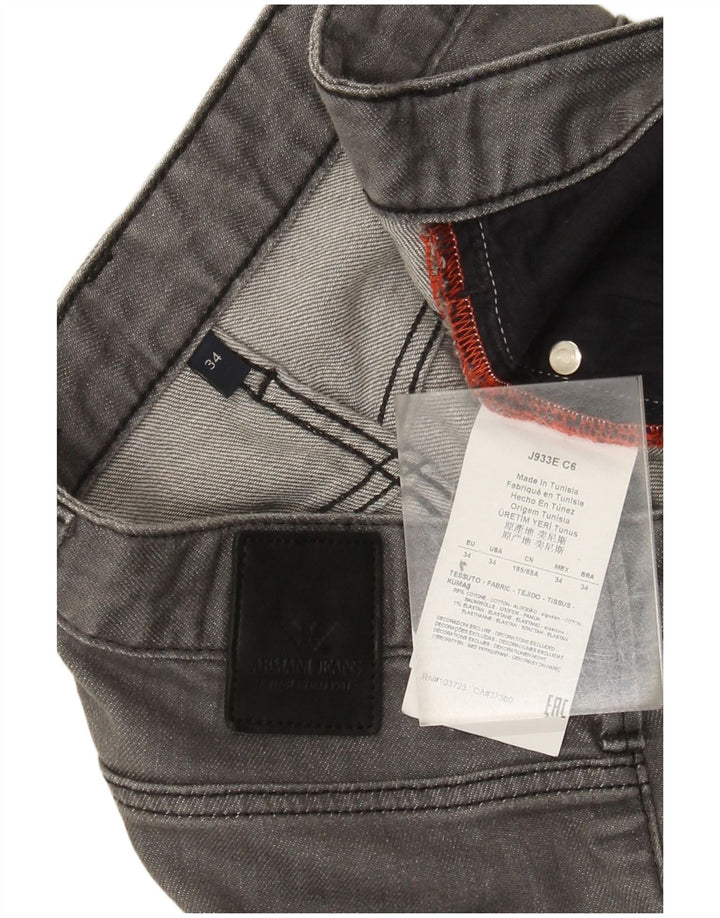 Męskie jeansy Armani W34 L32 Szara bawełna