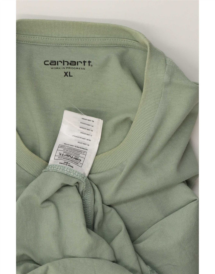 Męski top Carhartt z długim rękawem XL, zielony, bawełniany