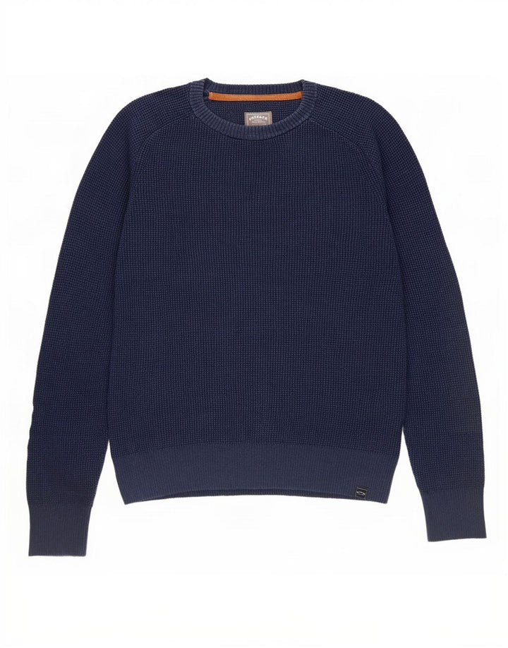 Męski sweter z okrągłym dekoltem Fat Face, mały, granatowy, bawełniany