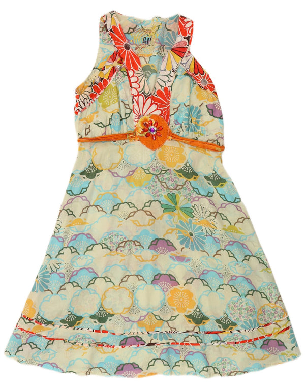 DESIGUAL Damska graficzna sukienka o linii A EU 40 Średnio wielobarwna w kwiaty