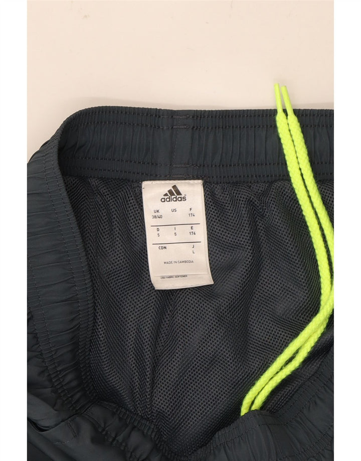ADIDAS Mens Tracksuit Trousers Joggers UK 38/40 Medium  Grey Polyester Vintage Adidas and Second-Hand Adidas from Messina Hembry 