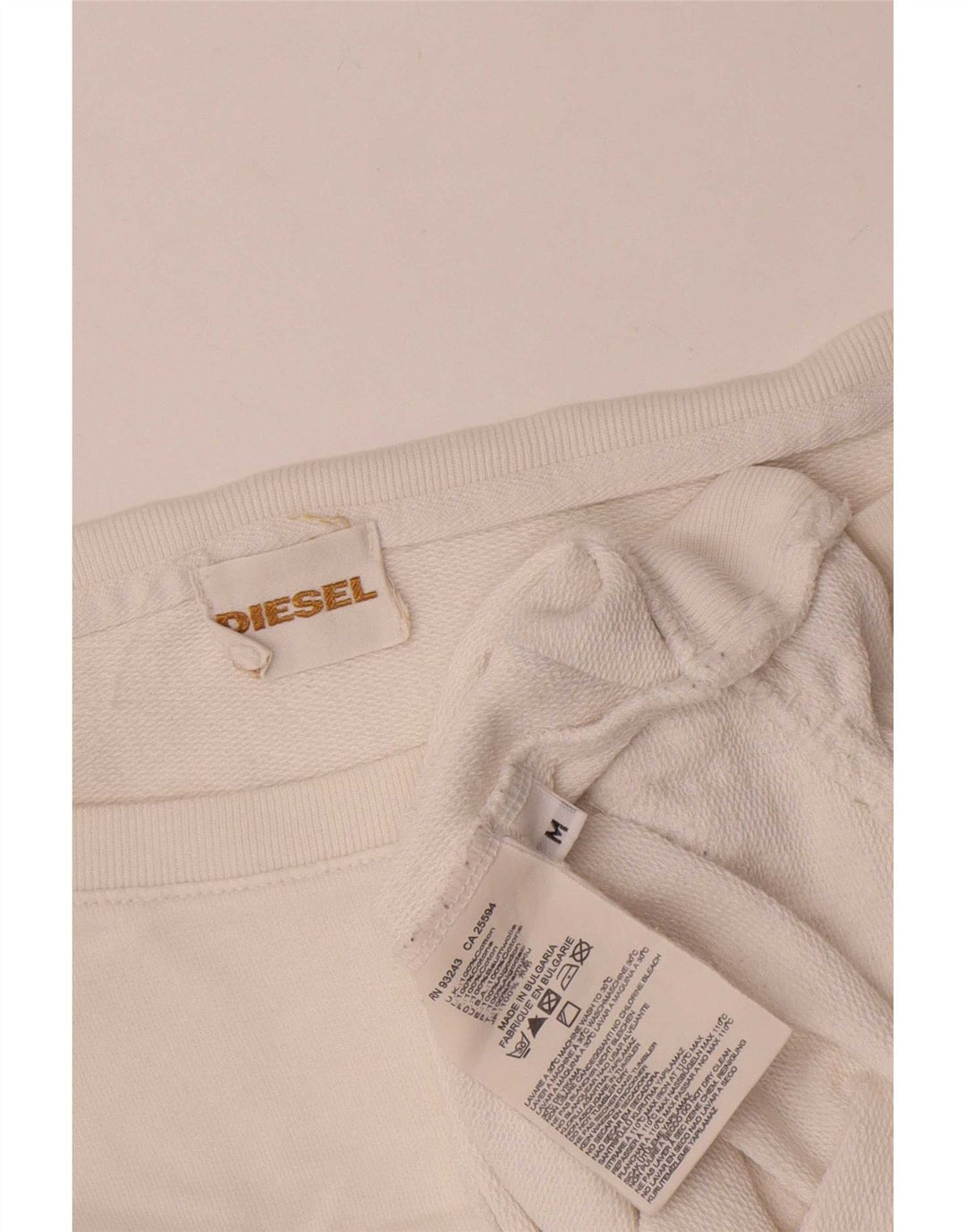 Damska bluza oversize Diesel UK 14, średnia biała bawełna