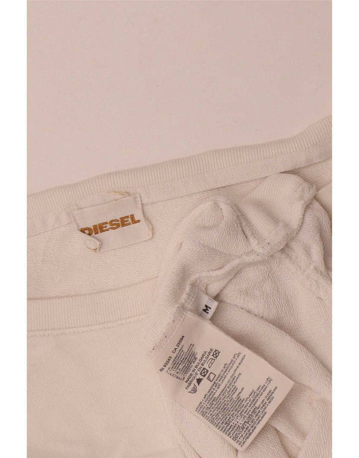 Damska bluza oversize Diesel UK 14, średnia biała bawełna
