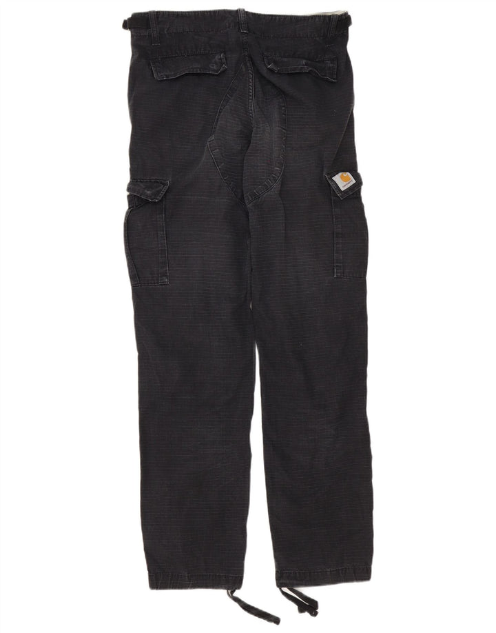 Męskie spodnie Carhartt Straight Cargo W29 L32 Czarna bawełniana kratka