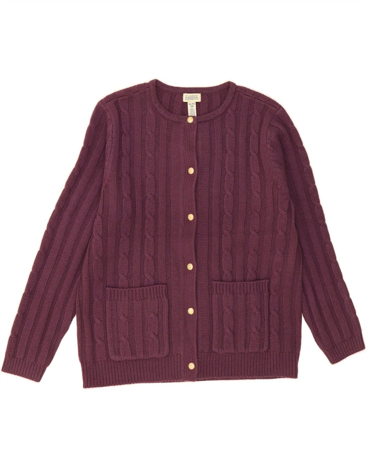 CLASSIC ELEMENTS Womens Elements Cardigan Sweater UK 18 XL Purple Acrylic Vintage Classic Elements and Second-Hand Classic Elements from Messina Hembry 
