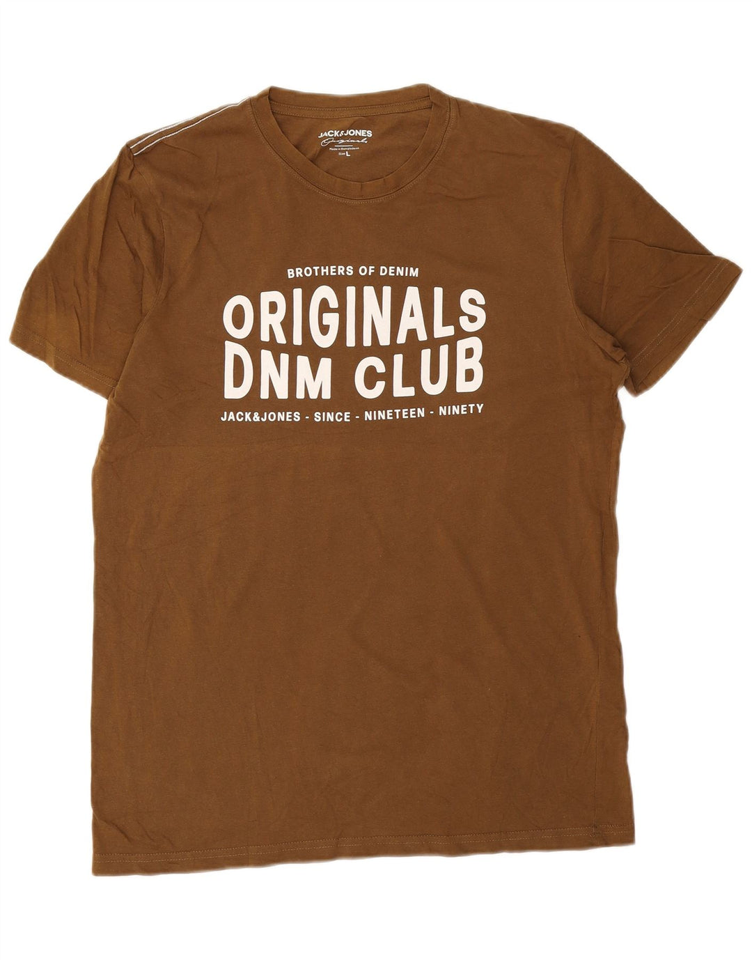 Męski T-shirt z grafiką Jack & Jones, duży, brązowy, bawełniany