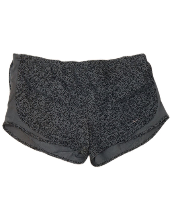 Damskie spodenki sportowe NIKE Dri Fit UK 16, duże, szare, poliestrowe z nadrukiem zwierzęcym