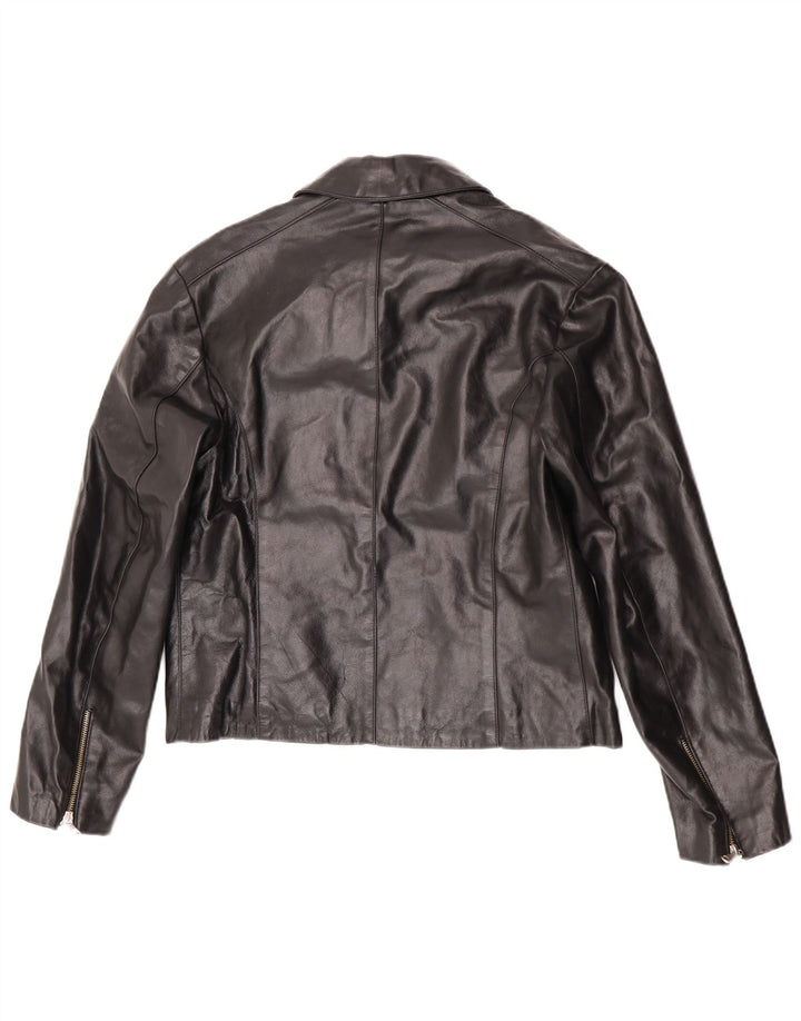 Vintage męska kurtka skórzana UK 38 średniej czarnej skóry