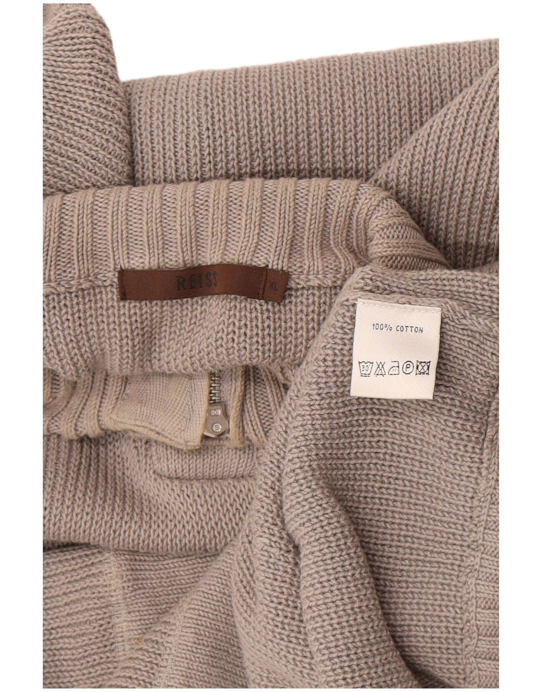 Męski sweter zapinany na guziki Reiss XL, szary, bawełniany