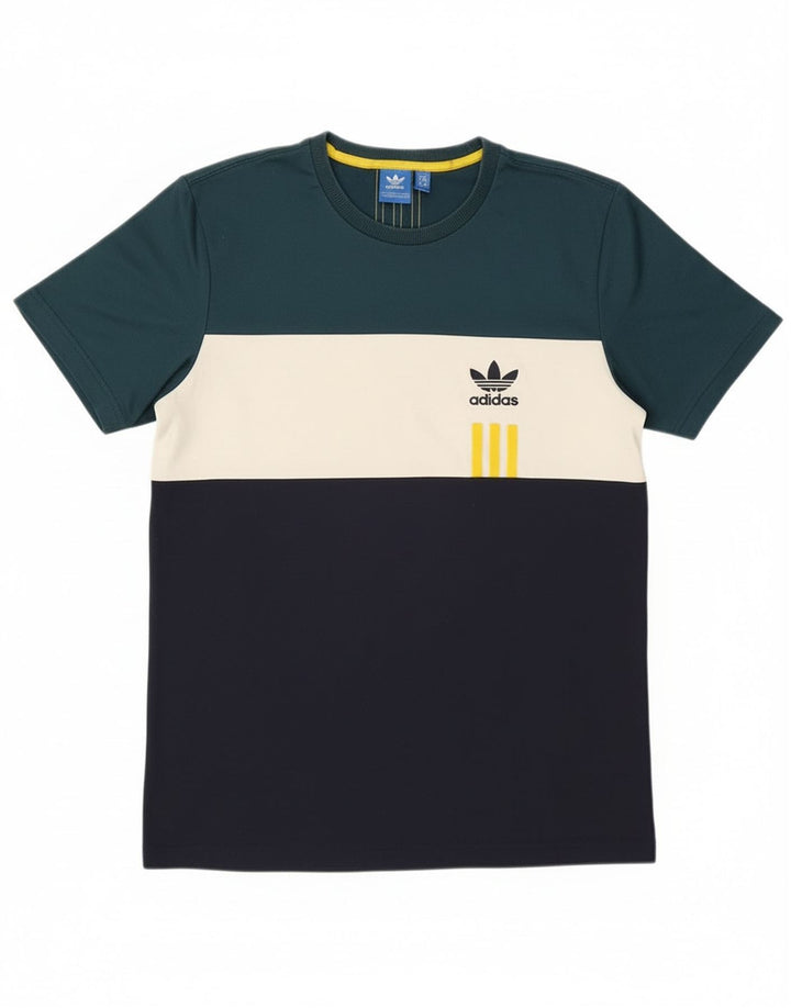 Adidas Męska koszulka Top Medium wielobarwna bawełna z blokami kolorów