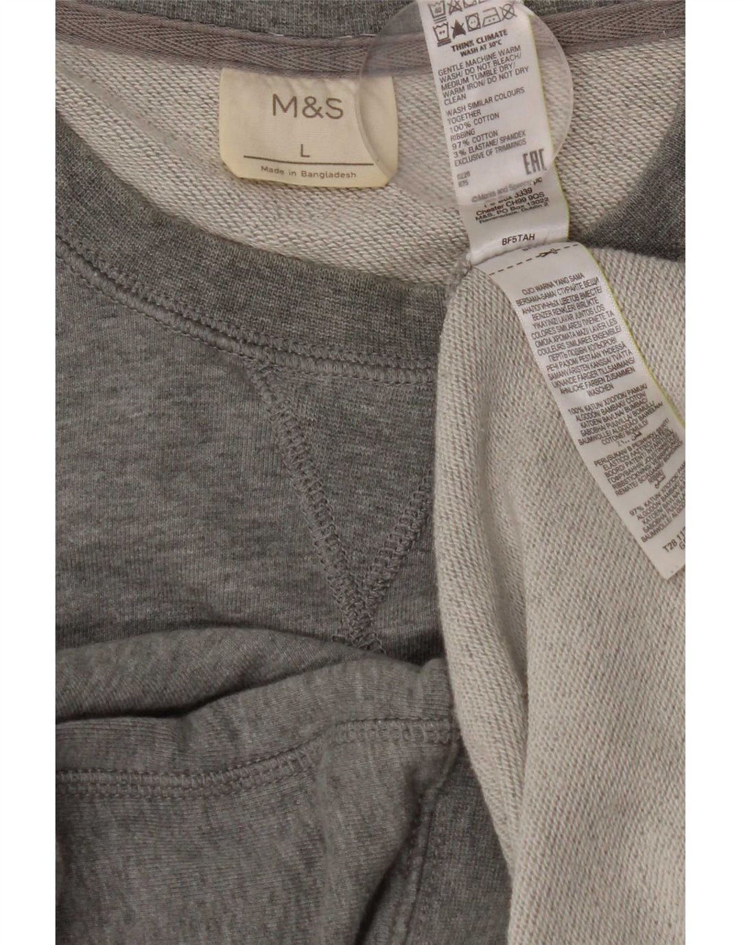 Marks & Spencer Męski sweter, duży, szary, bawełniany