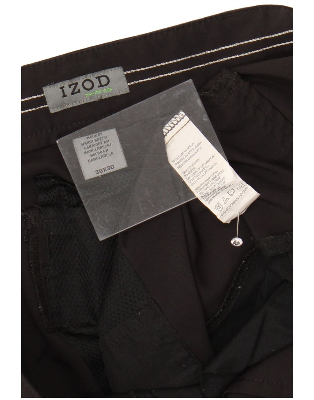 Męskie proste spodnie chino IZOD W36 L30 Czarny poliester