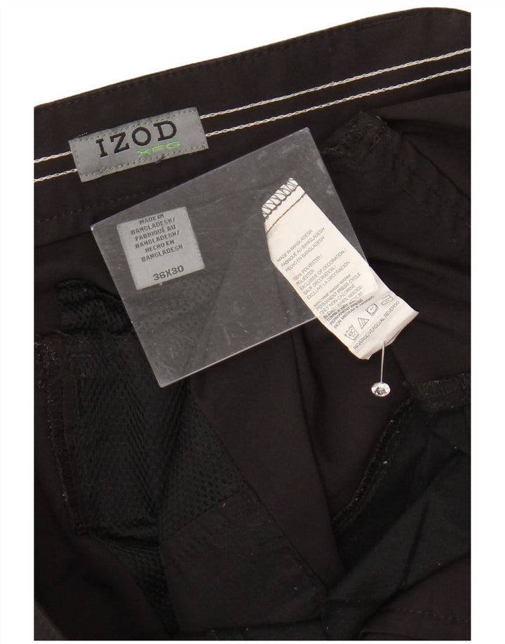 Męskie proste spodnie chino IZOD W36 L30 Czarny poliester