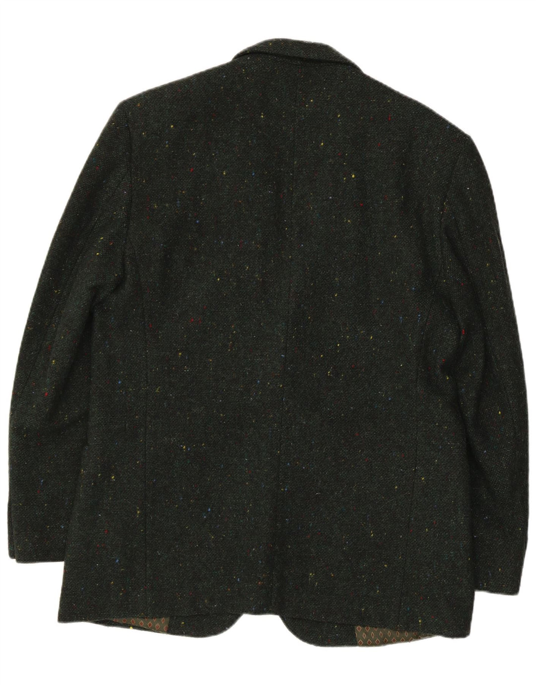 Męska marynarka zapinana na 2 guziki Benetton IT 50, duża, zielona wełna w cętki