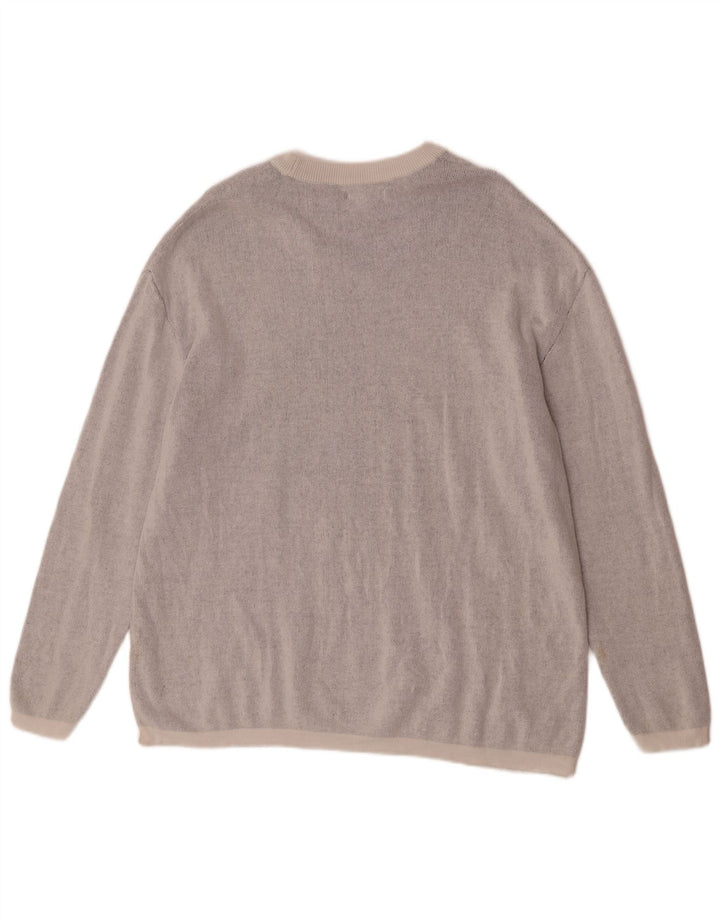 Męski sweter Zara z graficznym dekoltem w łódkę, średnioszary, bawełniany