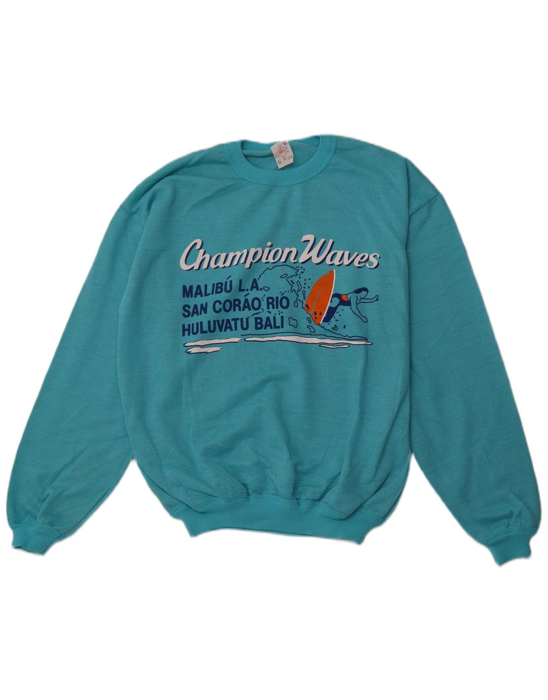 Męska bluza z grafiką VINTAGE XL, niebieska, bawełniana