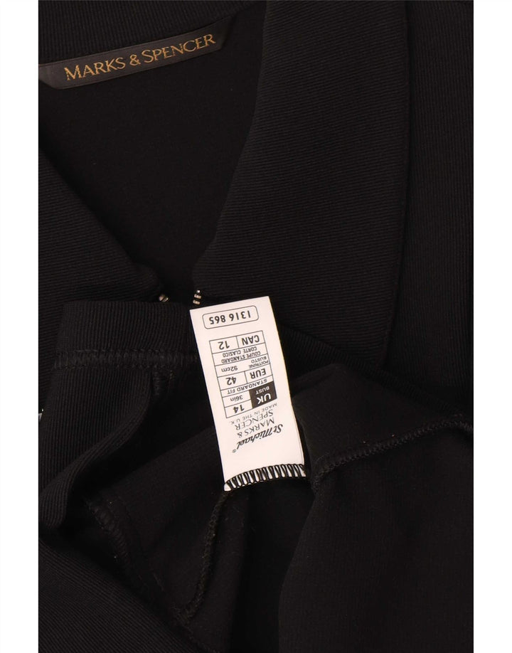 Marks & Spencer Damska marynarka z zamkiem błyskawicznym UK 14, średni czarny nylon