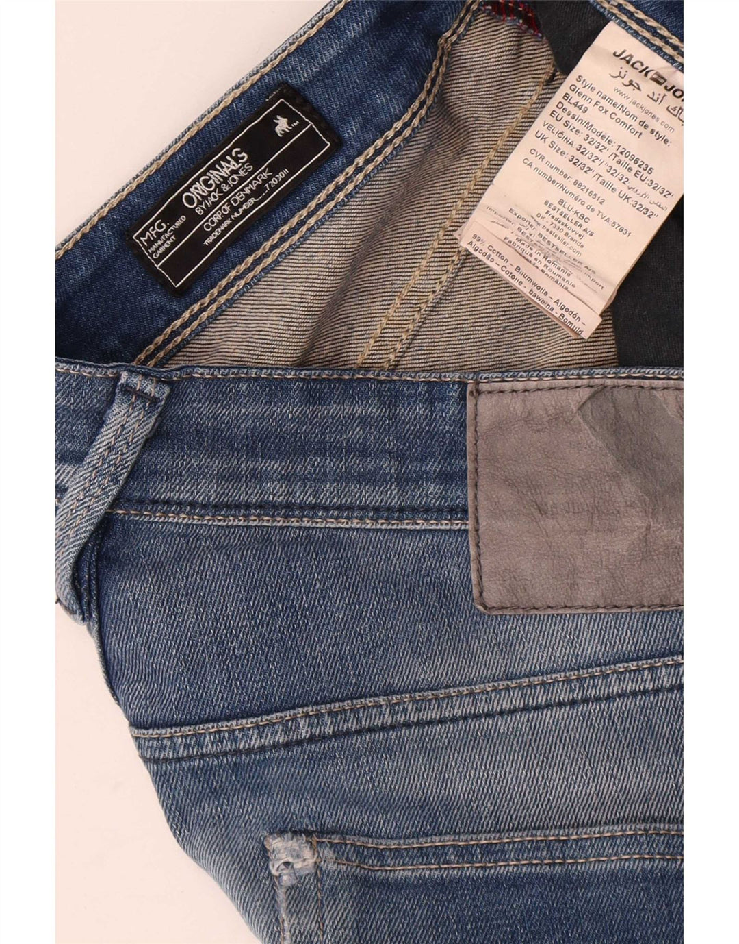 Męskie jeansy typu slim Jack & Jones W32 L32 Niebieskie bawełniane