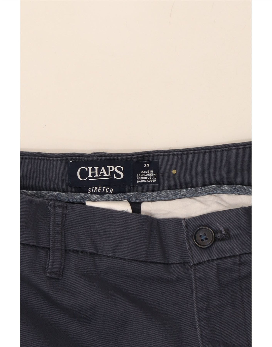 CHAPS Mens Chino Shorts W34 Large  Navy Blue Cotton Vintage Chaps and Second-Hand Chaps from Messina Hembry 